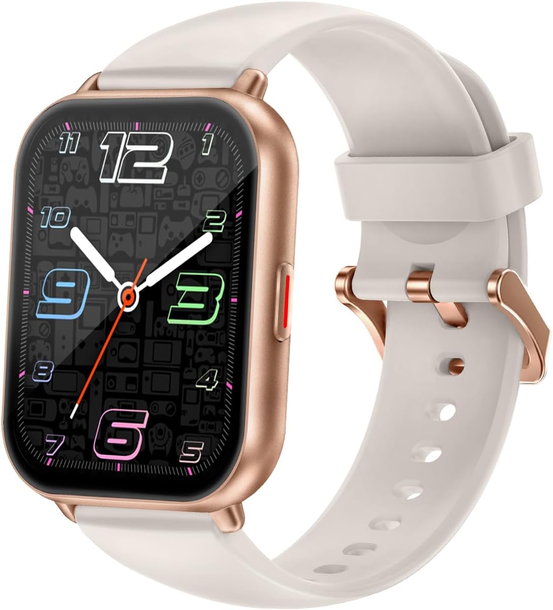 RUIMEN Smart Watch Compatible with iPhone and Android with Call Function Smart Watch Pedometer Watch with Incoming Call & Message Notification Flashlight Weather Forecast Music Control 100+ Types of