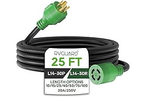 RVGUARD Generator Power Cord: 30 Amp 25 Feet