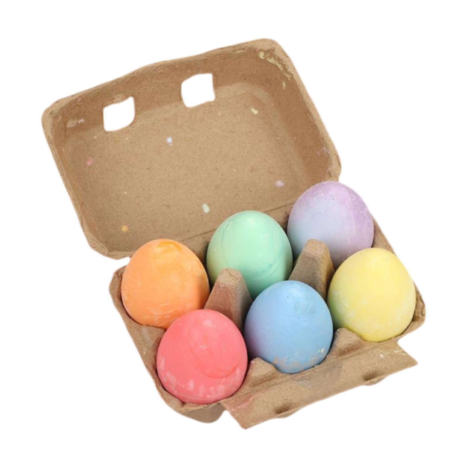 Juego De Tizas Con Forma De Huevo De Pascua - 6 Colores Vivos - Tiza Para Pintar En Suelo Y Pizarra - Regalo Creativo Para Niños En Pascua