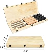 Vista 6 de Kit de herramientas de torneado de madera con punta de carburo de tamaño completo de 18.3 pulgadas, herramienta hueca de desbaste y acabado