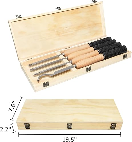 Miniatura 6 de Kit de herramientas de torneado de madera con punta de carburo de tamaño completo de 18.3 pulgadas, herramienta hueca de desbaste y acabado con