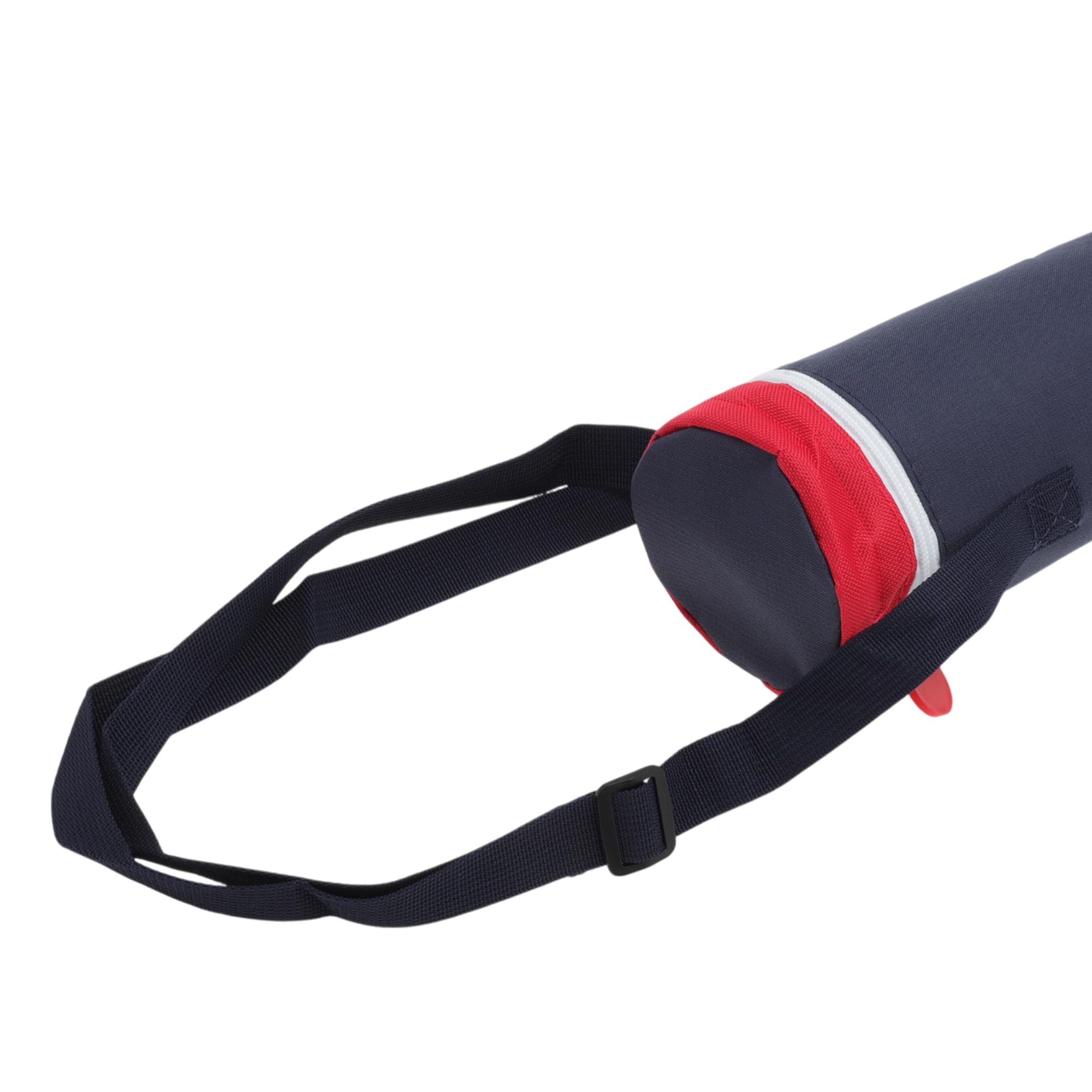 Borsa Isolante per Bottiglia d'Acqua in Tessuto Oxford Cotone Perlato Pellicola in Alluminio Portatile Antiurto con Tracolla Regolabile, 30x10cm, Rosso Blu Scuro