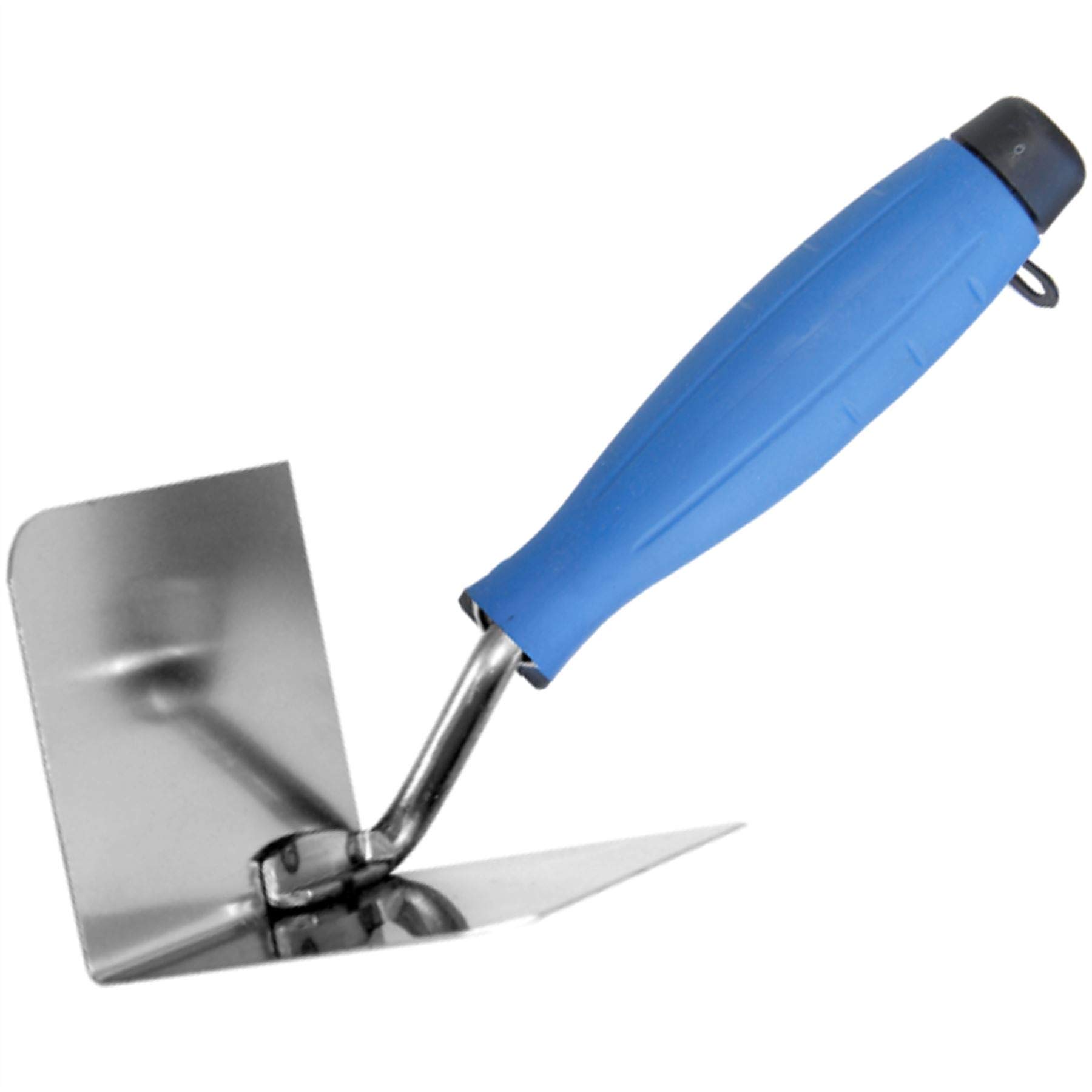 Toolty Stainless Steel Lining, Plastering Trowel - Internal Corner Trowel - 120x75mm - Rubber Handle - for Brickwork and Plastering - DIY - TLTY-1804