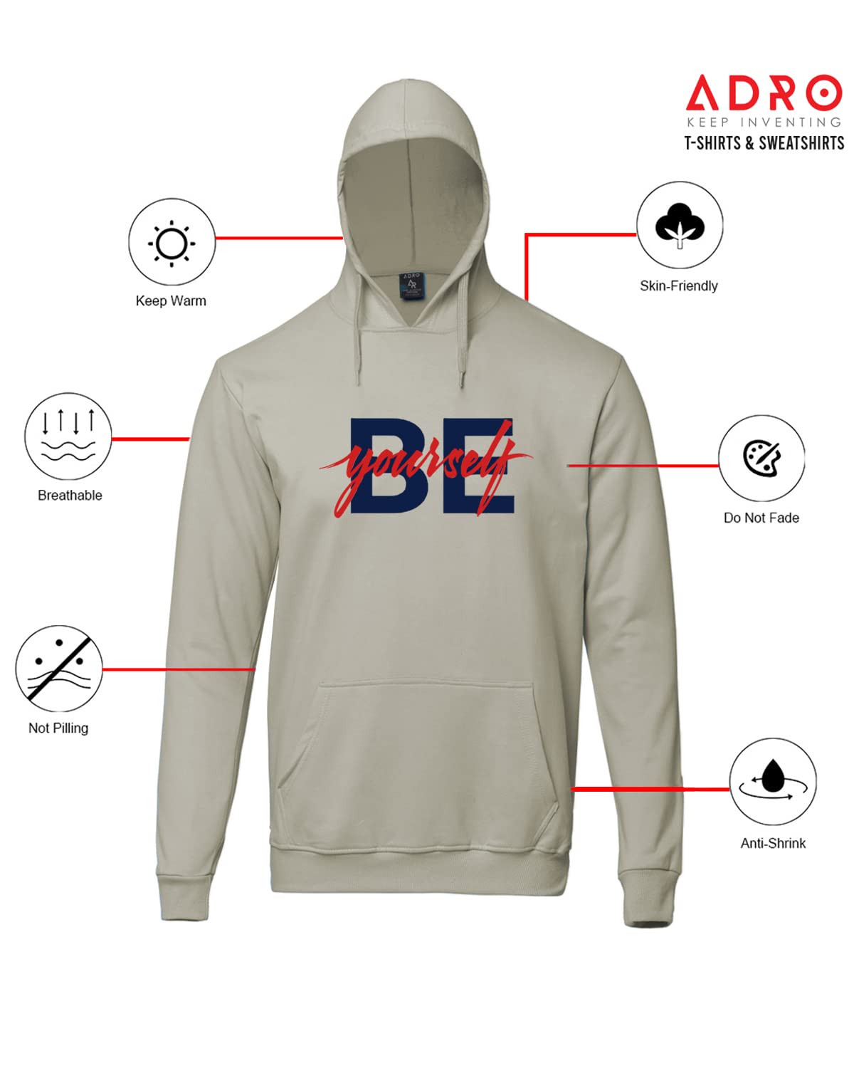 ADRO Męska bluza z kapturem