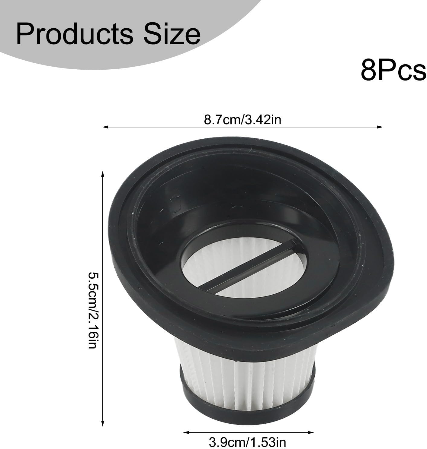 Vacuum Cleaner Replacement for VL188 VL189, Washable Reusable Vacuum Cleaner Filter Accessories, Handheld Vacuum Replacement Accessories, 8 PACK