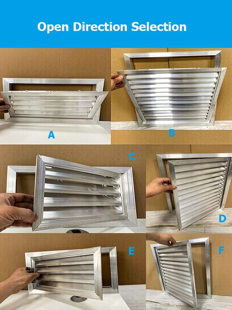 Cubierta decorativa de ventilación de retorno de aire for pared/techo de aleación, placa de rejilla ventilación con rejilla impermeable con filtro for sótano(50x50cm/19.7x19.7in)