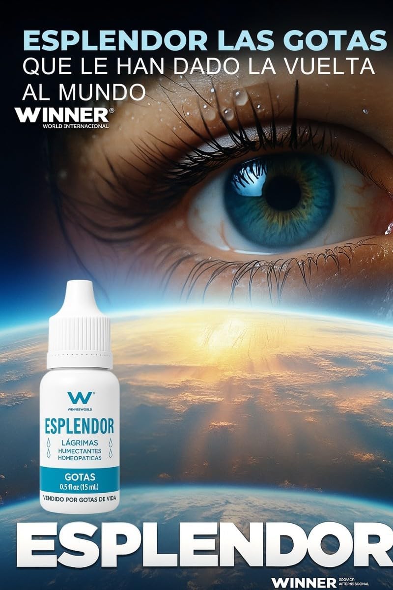 GOTAS ESPLENDOR - Gotas Homeopáticas para Ojos Secos, Hidratacion Ocular, Frescura Visual, Alivio de Irritación, Ardor, Cansancio y Fatiga por Pantallas - 0.5 fl oz