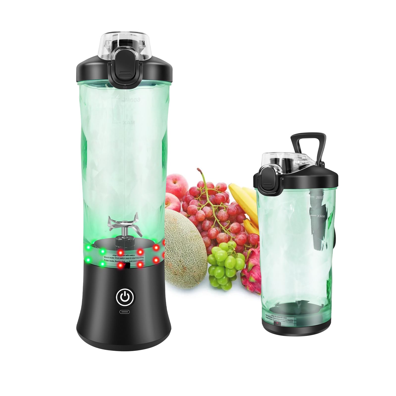 Portable Blender Smoothie Maker 550W Blender 600ml BPA Free Blender Cups 3 Modes Multifunctional Blender Food Processor Smoothie