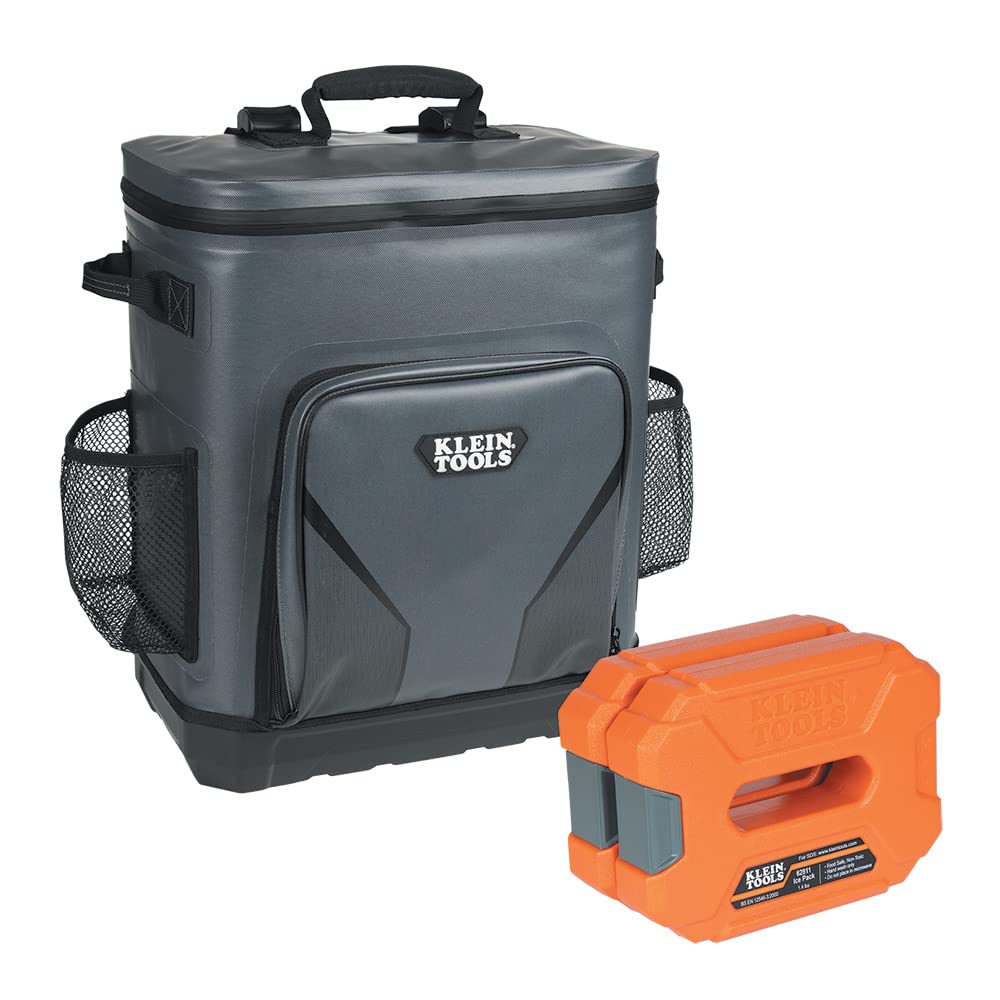 Amazon.com: Klein Tools 80126 Cooler Backpack and Ice Pack Set, 30