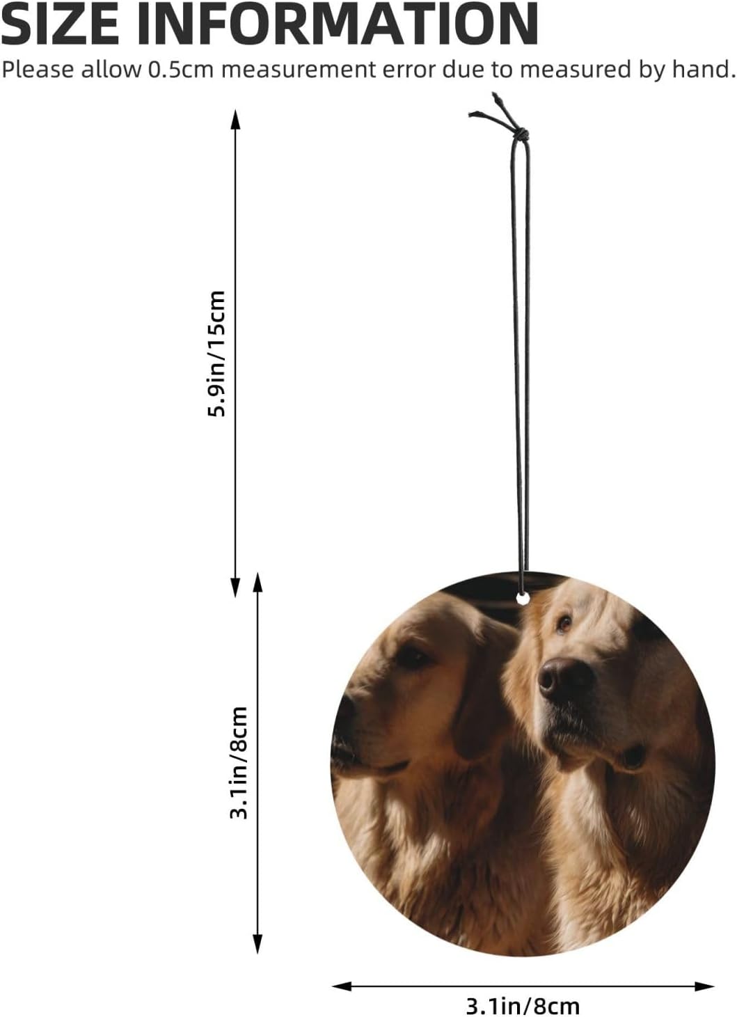 Car Air Freshener 24 PCS Golden Retrievers Hanging Car Air Fresheners Auto Interior Decor Card Freshener Strong Scented Card Lavender Cars Scents for Office Bedroom Close Drawer Round Shape