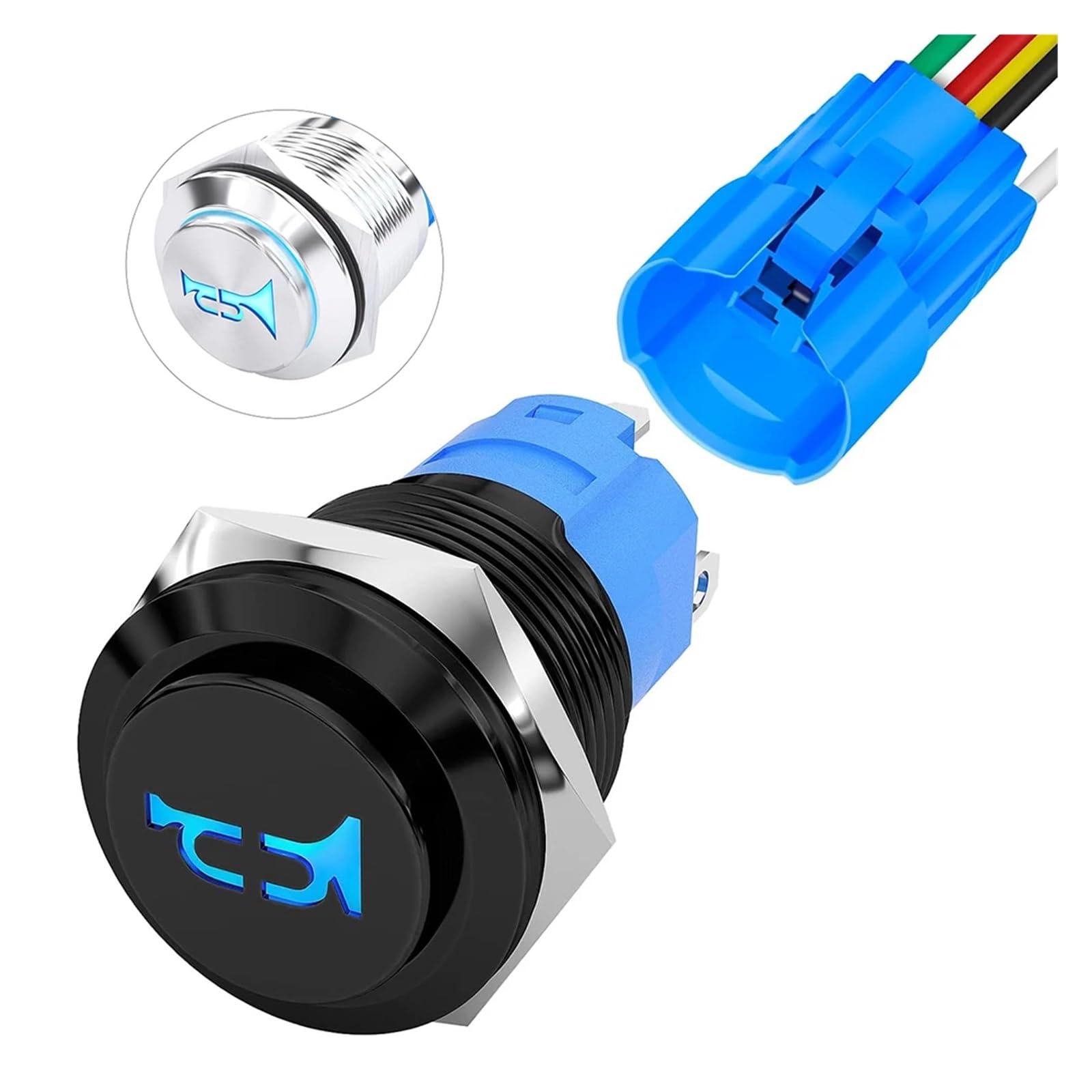 BELKROOT 青のベルクロボタン Amazon.com: POWTAXBJGD Horn Button 12V Car Switch 16MM Momentary