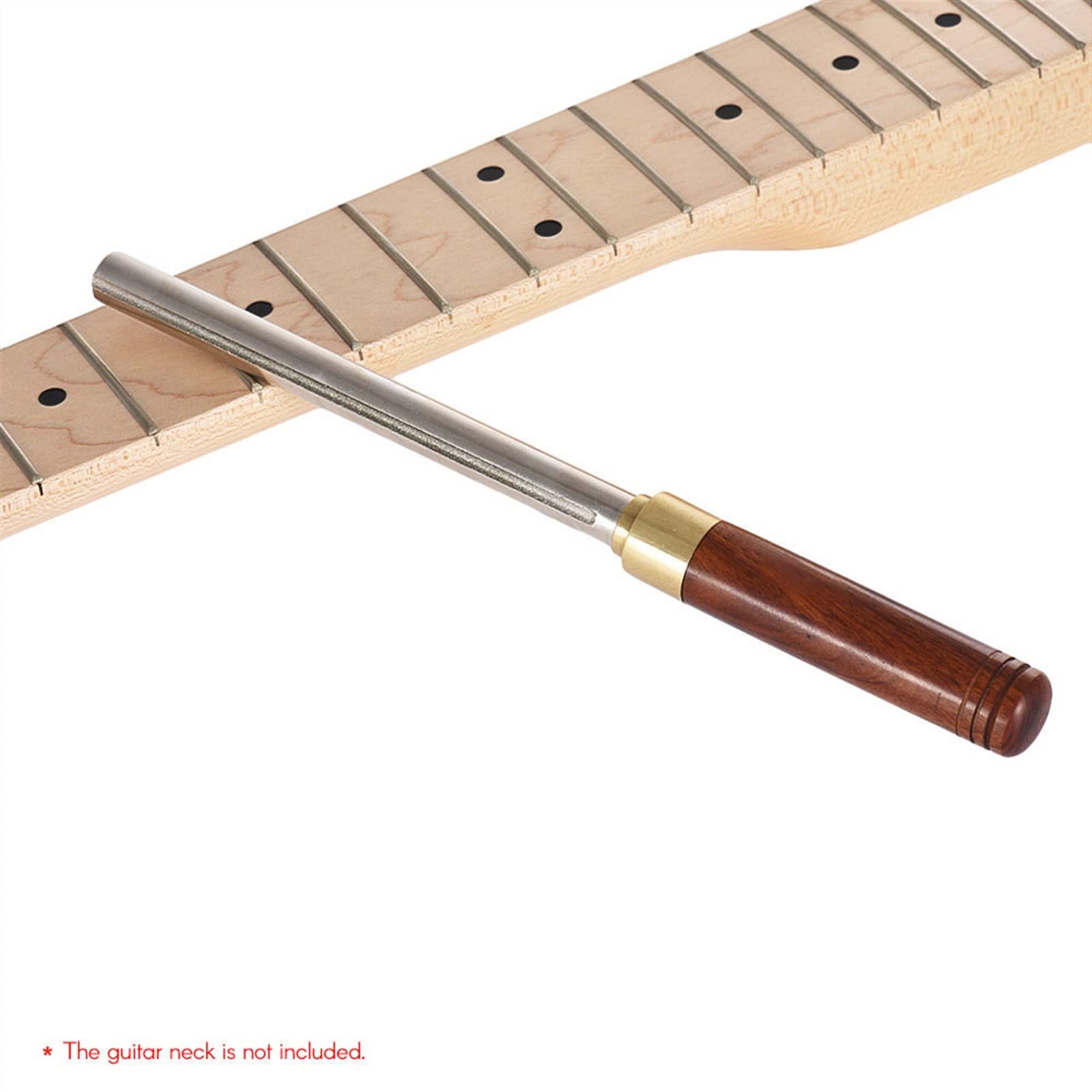 TSTS Lime À Frettes pour Guitare Lime À Frettes en Métal avec Manche en Bois Et 3 Bords De Taille Outils de Lutherie Guitare