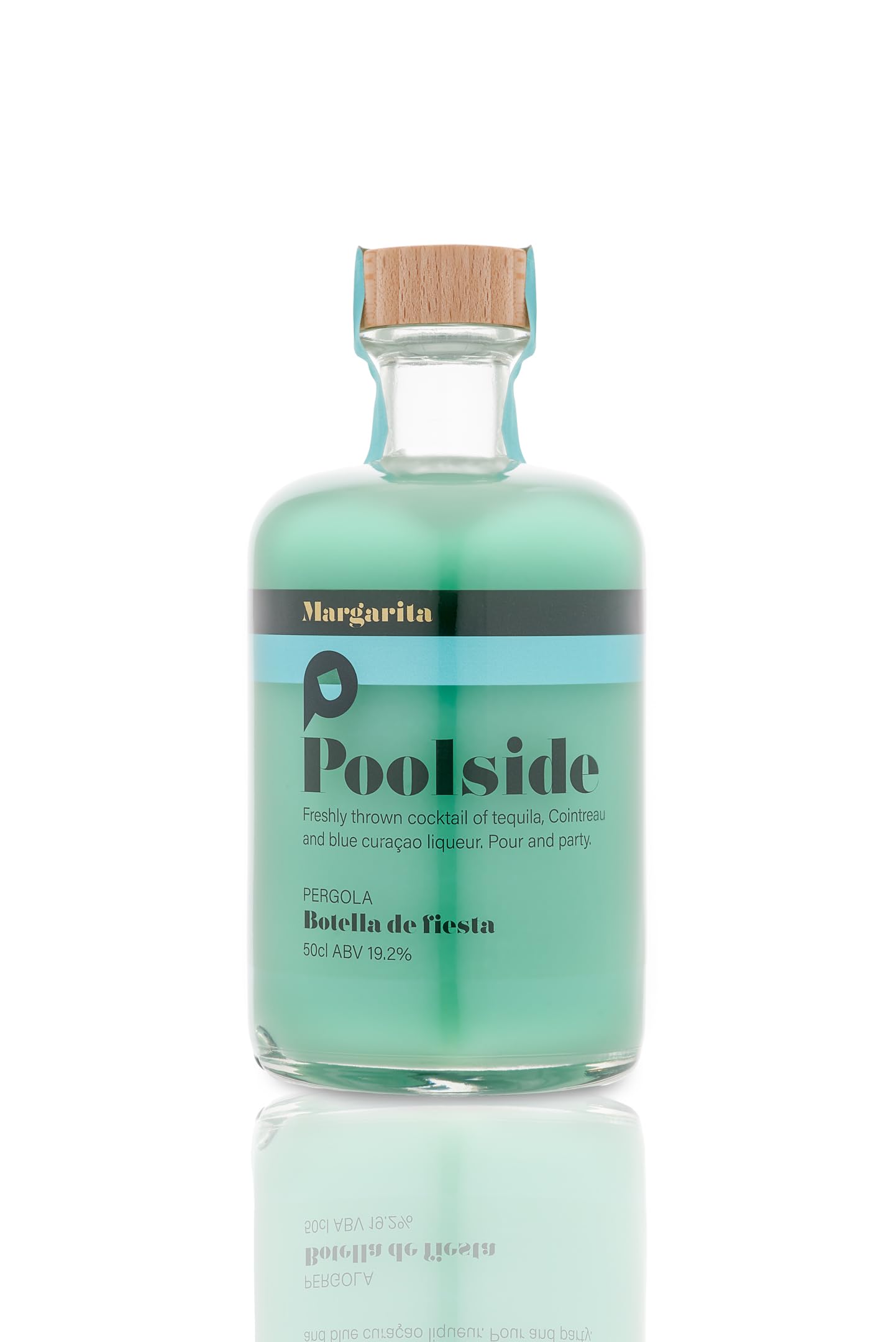 Pergola, Poolside Margarita, Ready-To-Drink Cocktail, Cointreau, Blue Curacao, Yuzu And Mint, 100% Agave Blanco Tequila, Pre-Mixed With Fresh Lemon & Minty Summer Taste, 19.20% ABV, 500ml