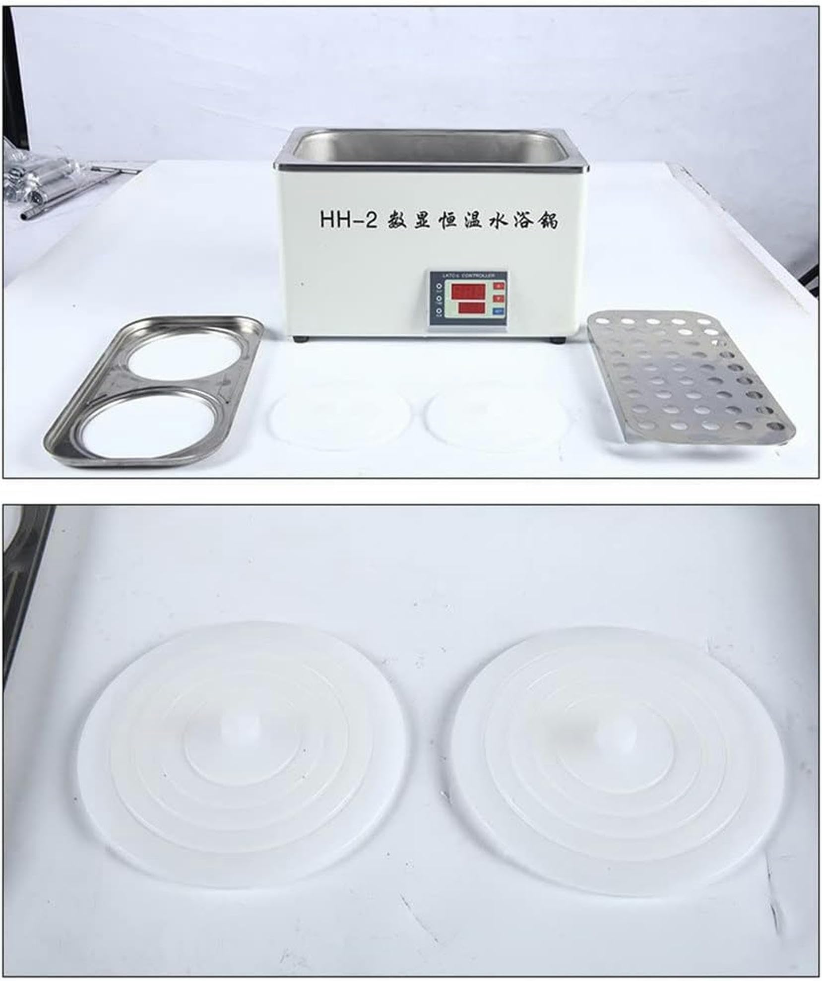 Baño María Termostático Digital, Baño María Poroso De Laboratorio con Control De Temperatura De Alta Precisión, 600W~ 1200W, RT A 100°C, Incrementos De 0,1°C, con Aberturas Seleccionables Y Función
