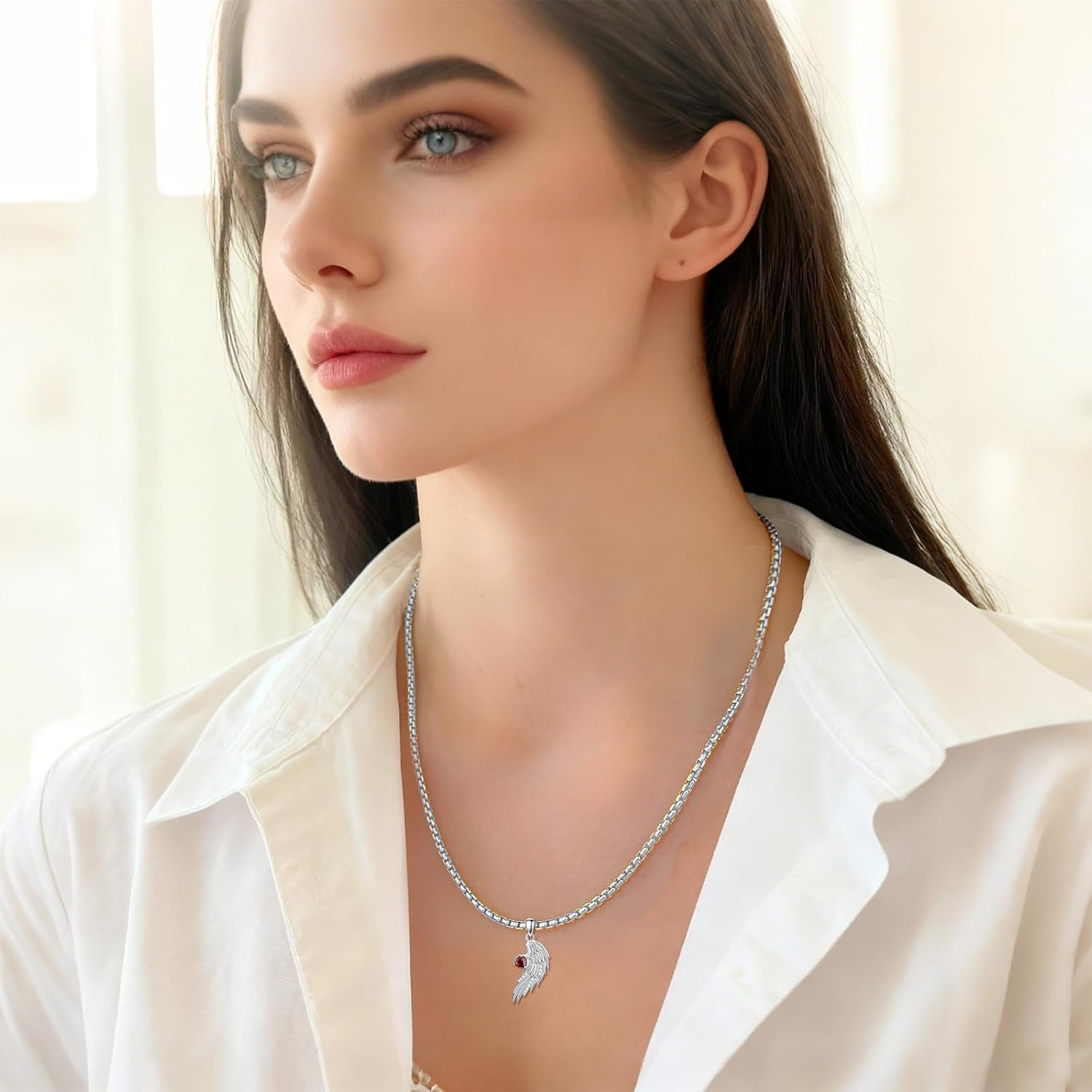 Angel and Devil Couples Necklace 925 Sterling Silver Angel Wings Necklace Pendant Matching Jewelry for Couples Her Him - Image 3