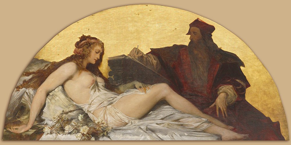Leonardo Da Vinci de Hans Makart, lámina pequeña que elimina reflejos de luz