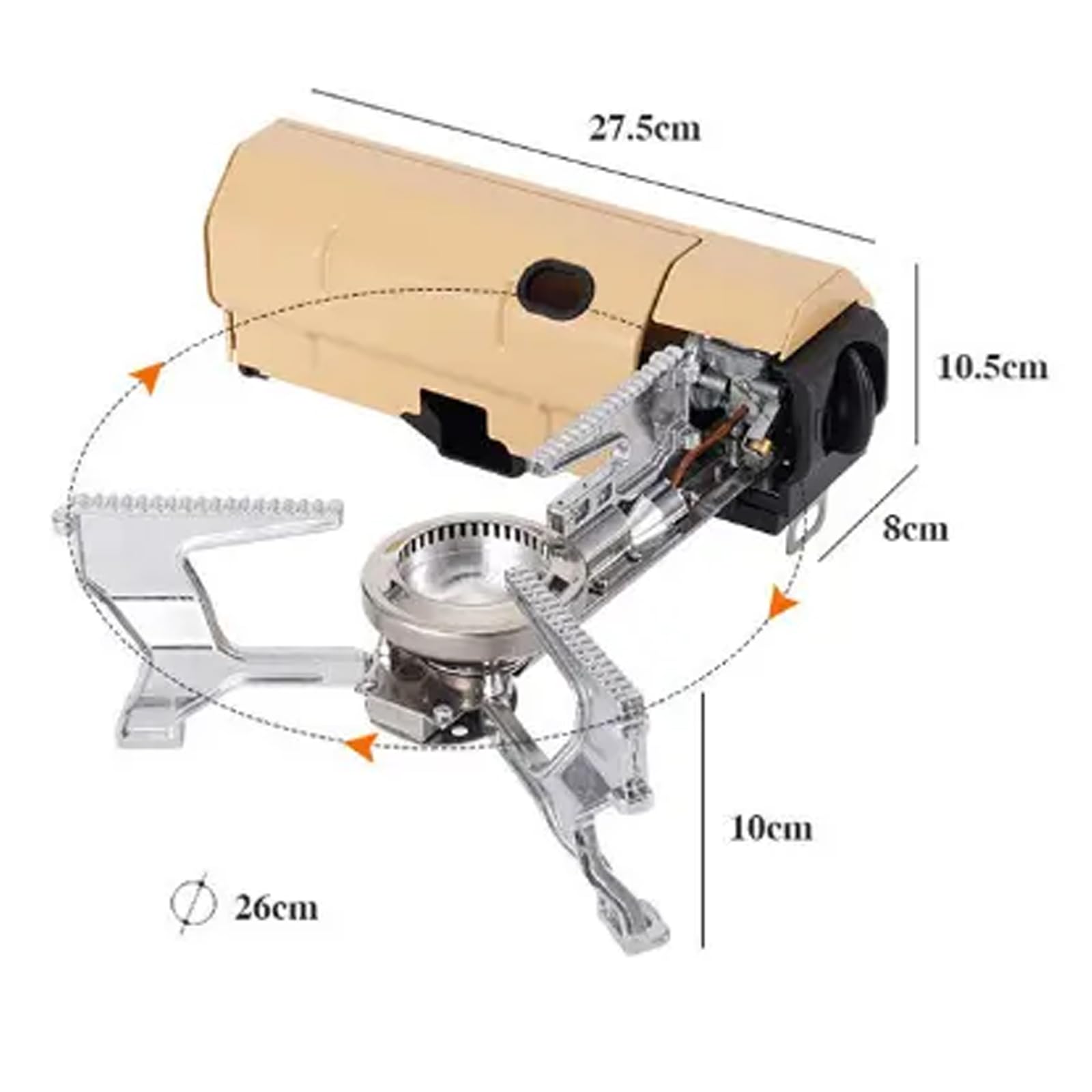 Estufa de caja para acampar, estufa de casete portátil para exteriores, parrilla de equipo compacta y plegable, ligera, antideslizante y compacta, para acampar al aire libre en familia, cocinar al air