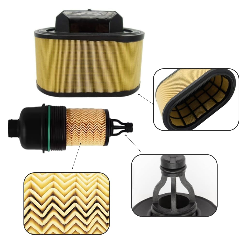 Portavasos para consola central, filtro de aire de habitáculo, filtro de aceite, compatible con Maserati Ghibli todos los motores 2014-2022, sustituye a 670005021, 4 piezas