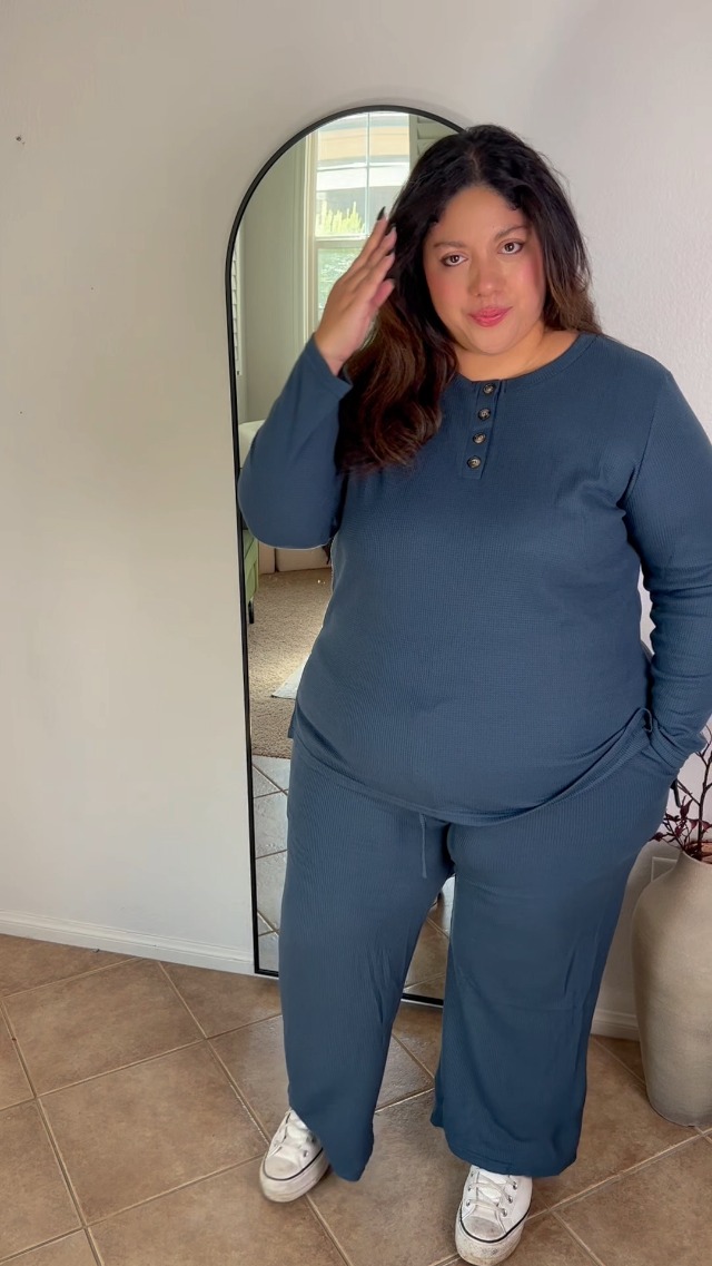 Amazon.com: TIYOMI Plus Size Black Waffle Outfits For Women 2