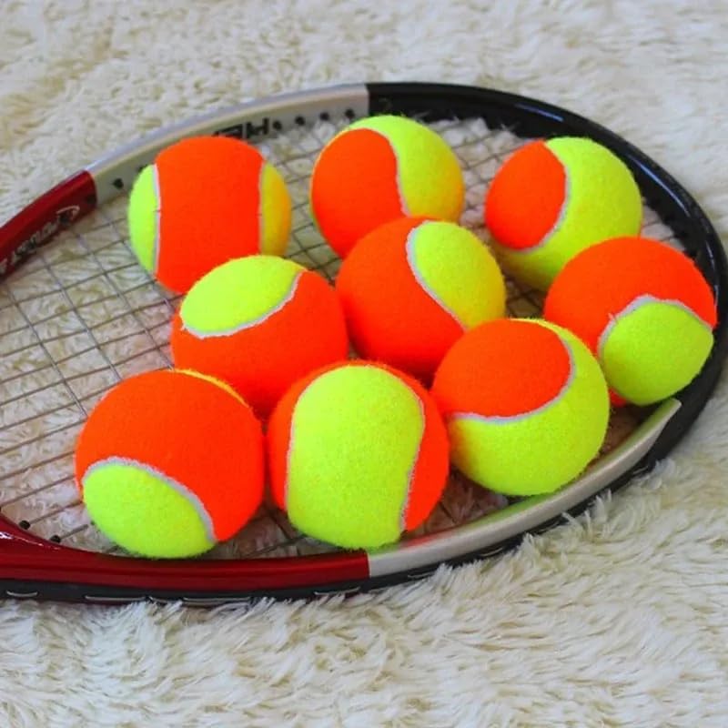 Soft Elastic Cricket Ball Training Tennis Balls - Premium Plush Rubber Pressureless Balls for Youth Beginners (Pack of 9)