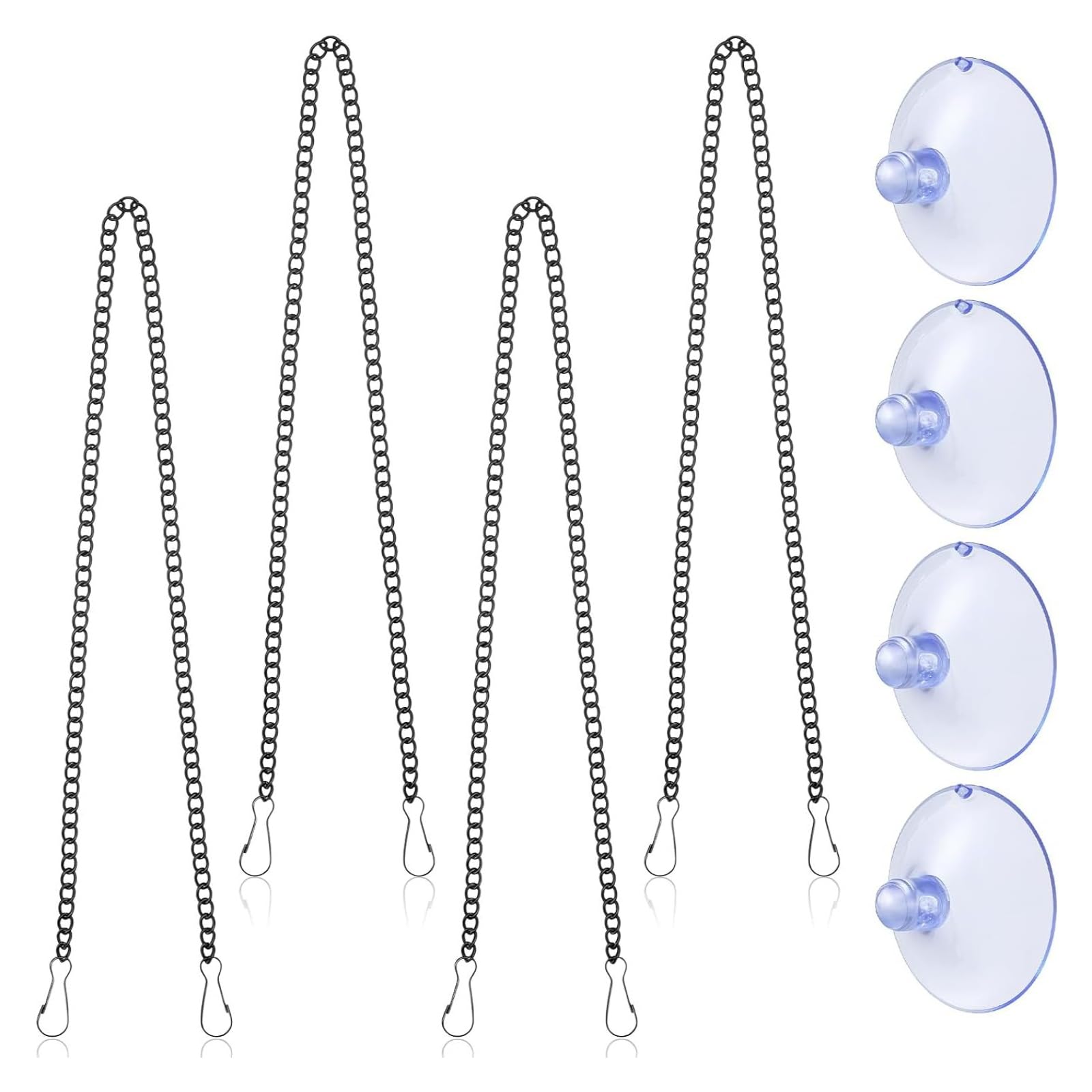 4 Iron Hanging Chains and Suction Hooks for Pictures Multipurpose Simple Picture Fasteners Accessories Modern Picture Hanging Solution