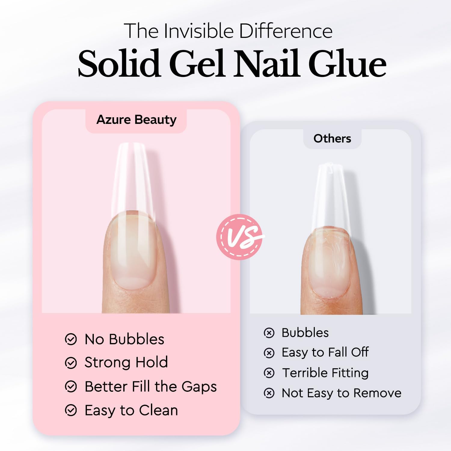 Solid Nail Glue Gel for Nail Tips, 30g Gel Nail Glue for Acrylic Nails