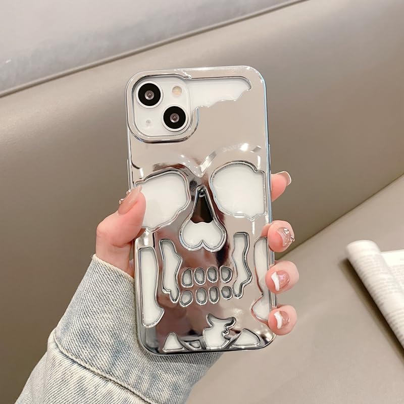 MIDOS Back Cases and Cover Compatible with iPhone 15 Skull Case Shockproof and Protective Back Cover for iPhone 15 (Silver) (B0CMP5C8BV) Amazon Price History, Amazon Price Tracker