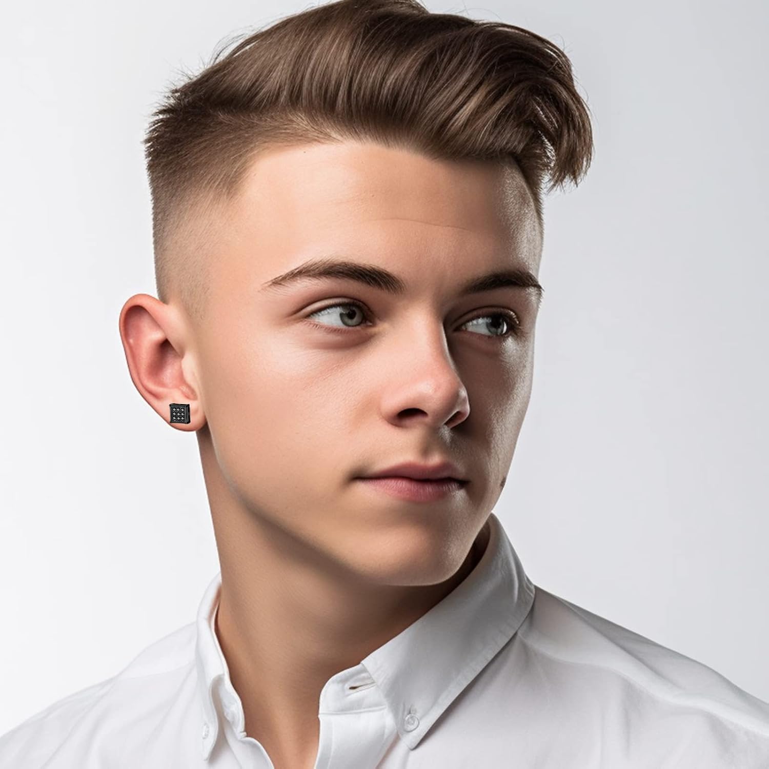 Men's Earrings, 15 Pairs Hoop, Surgical Stainless Steel, Black Cross Dangle Hoop Earrings Set