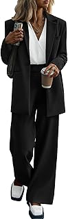 Women Suits 2 Piece Set Business Casual Dressy Oversized Blazer Jacket and Wide Leg Dress Pantsuits Formal Outfits