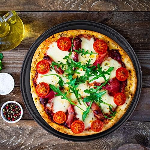 OUNONA 12-inch Non-Stick Pizza Crisper Tray,Nonstick Pizza Pan Baking Tray Plate with Holes