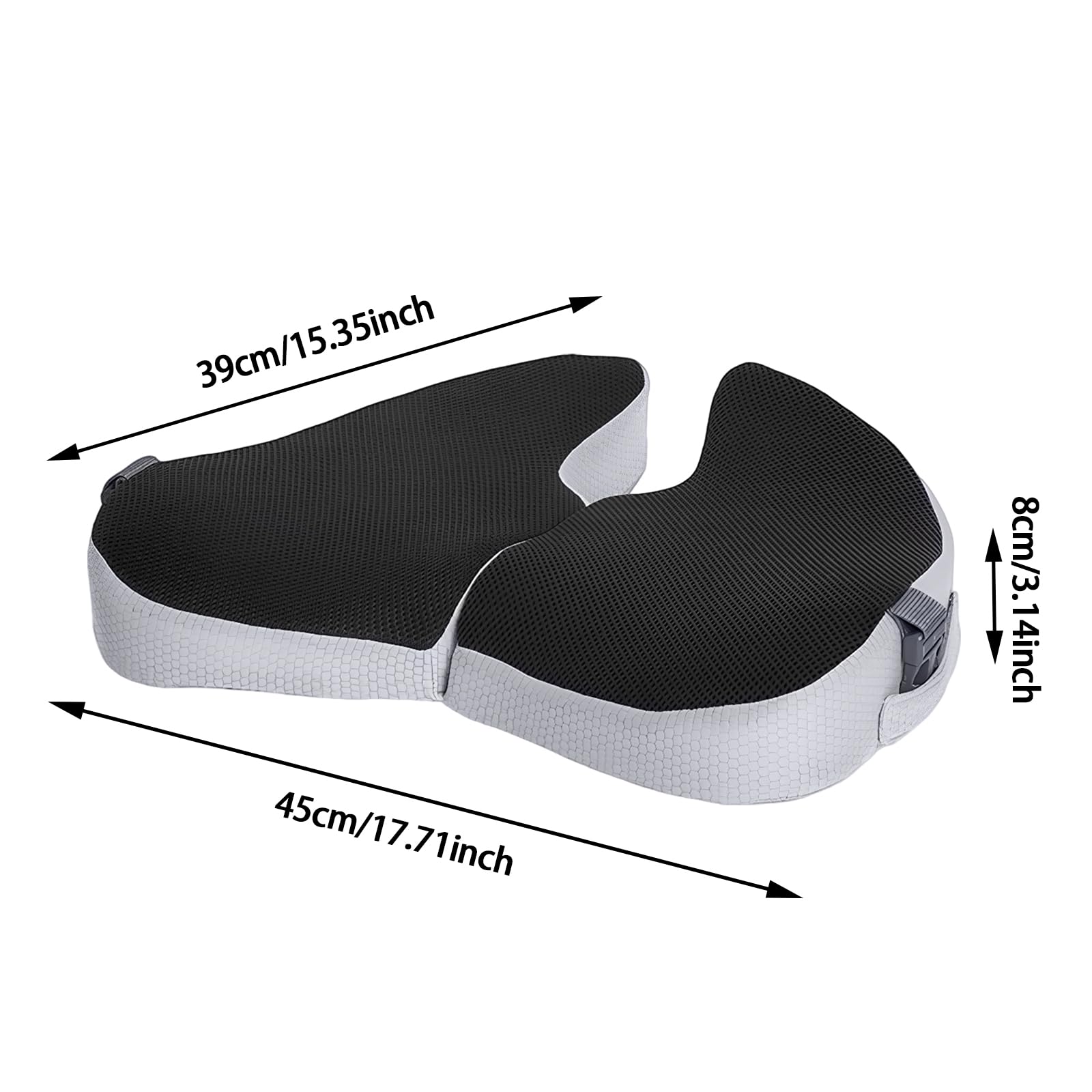 Cuscino pieghevole traspirante in memory foam per ufficio, protezione per i fianchi, cuscino da viaggio, nero, antiscivolo