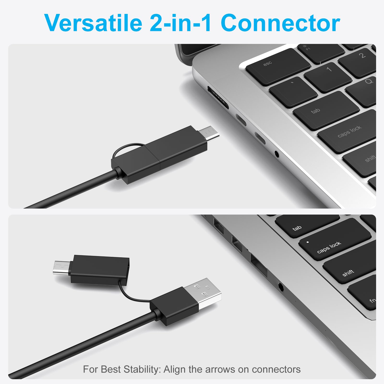 Zasilany USB 14 w 1, ładowanie PD 60 W, 6 x USB 3.0, 4 porty szybkiego ładowania, przełączniki USB-C 3.0 i diody LED, do laptopa, telefonu, tabletu