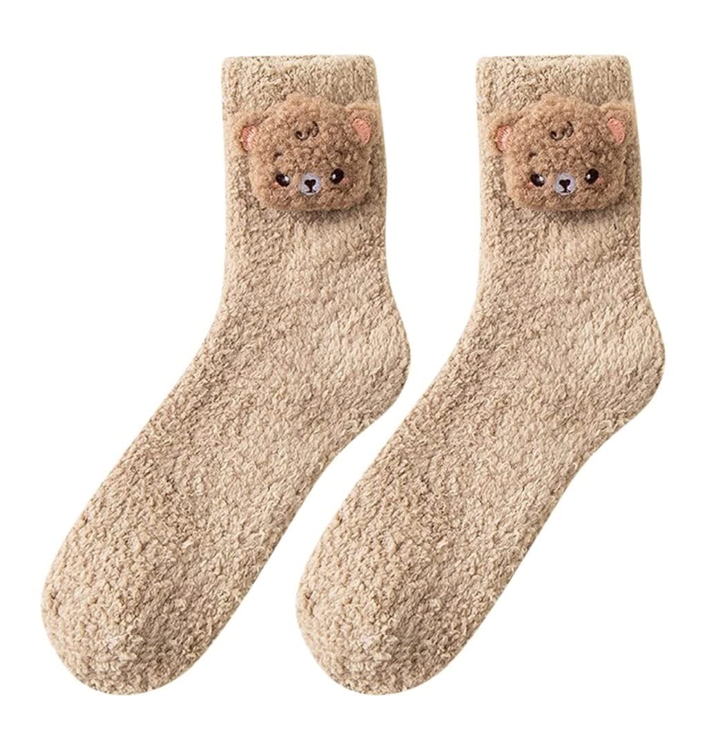 Wintersocken Socken 5 Paar Damen Wintersocken Lustige Süße Lustige Socken Thermosocken Flauschig Warm Thermosocken (Color : A, Size : One Size)
