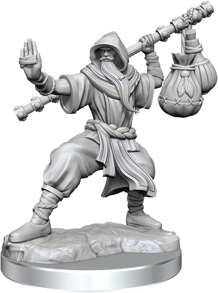 WizKids D&D Frameworks: Human Monk Male - Unpainted and Unassembled