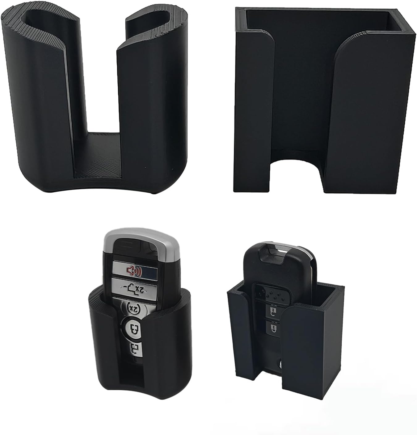 2-PC Key Holder Combo: Custom-Fit Cup Holder Insert (2021-2024 Ford Mustang/Bronco Sport) + Universal Key Stand | Secure in-Car & Home Organization (Not for Full-Size Bronco)