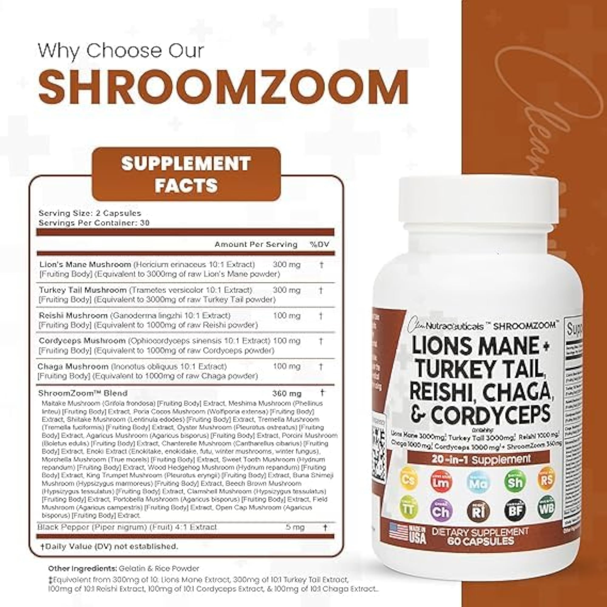 Lions Mane 3000mg Mushroom Supplement