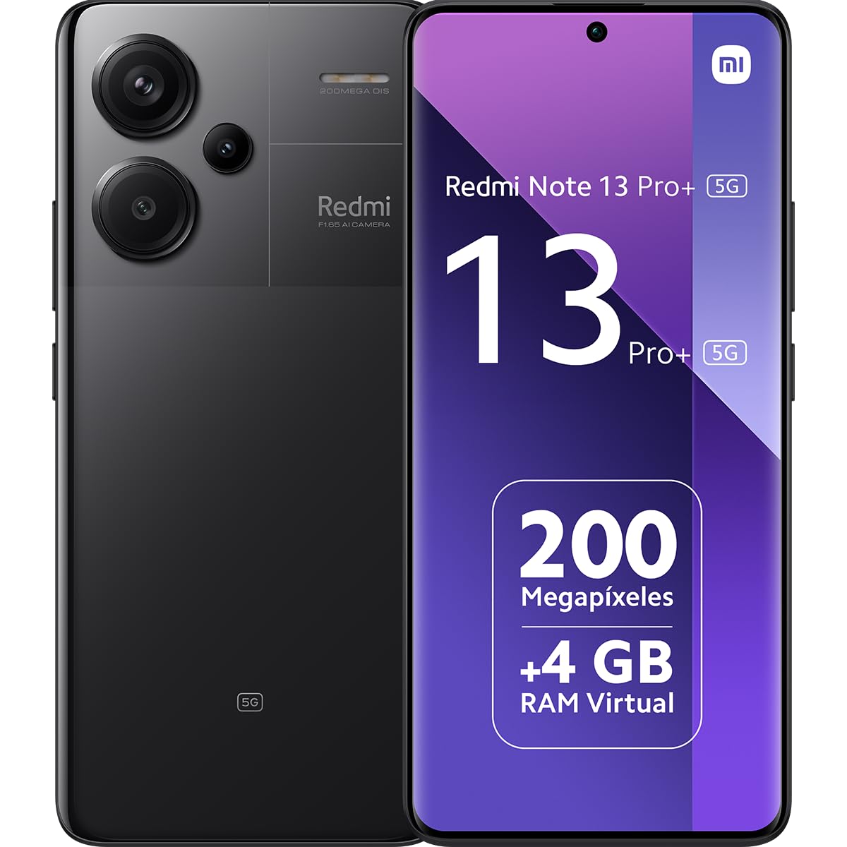 XIAOMI Redmi Note 13 Pro+ 5G Plata - Smartphone 8+256GB, procesador MediaTek 4nm, cámara 200MP, HyperCharge 120W, Pantalla 3D Curva, protección IP68, Accesorios no incluidos (Reacondicionado)