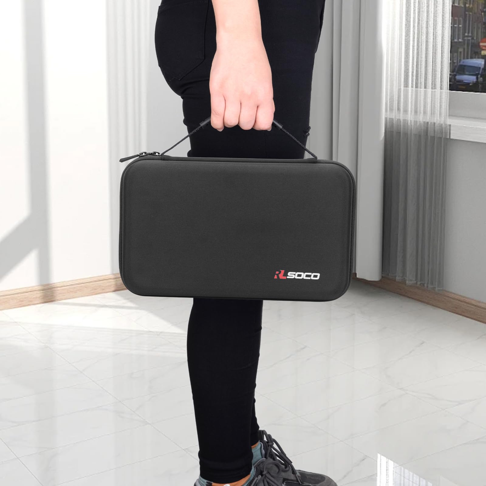 RLSOCO Funda para pilas con comprobador - Caja organizadora grande para pilas con capacidad para más de 120 pilas: AA, AAA, C, D, 9 V, BT-168 | Estuche con cremallera YKK (pilas no incluidas)