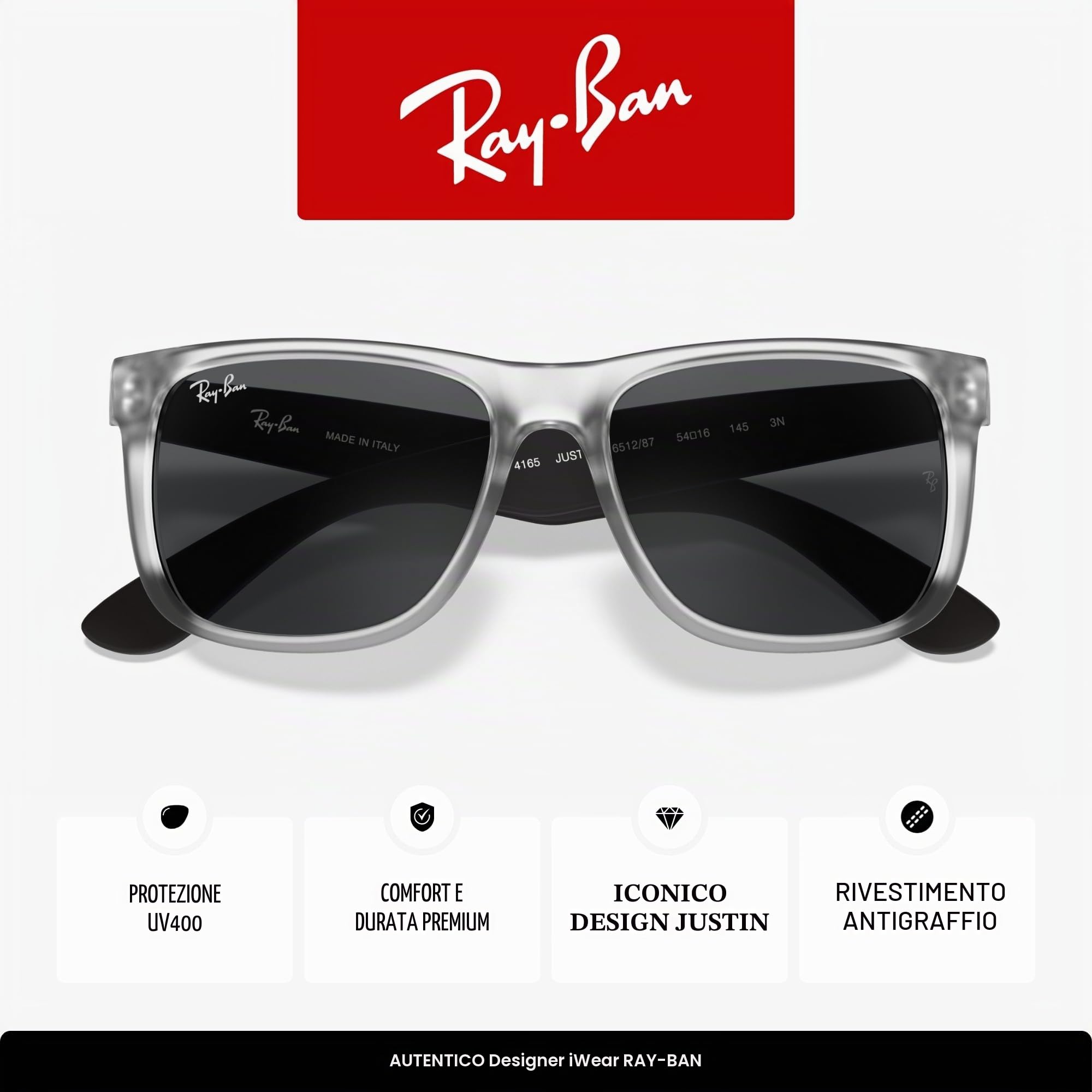 Ray-Ban 0rb4165 Occhiali Unisex - Adulto