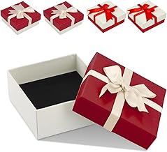 4 Pcs Boîtes à Bijoux en Carton, 9*9*4cm Boîtes Cadeau D'emballage de Bijoux, Coffrets Cadeaux de Carrés Petits, Boîte de Présentation de Collier, Étui de Boucle D'oreille en Papier, Gift Boxes (B)
