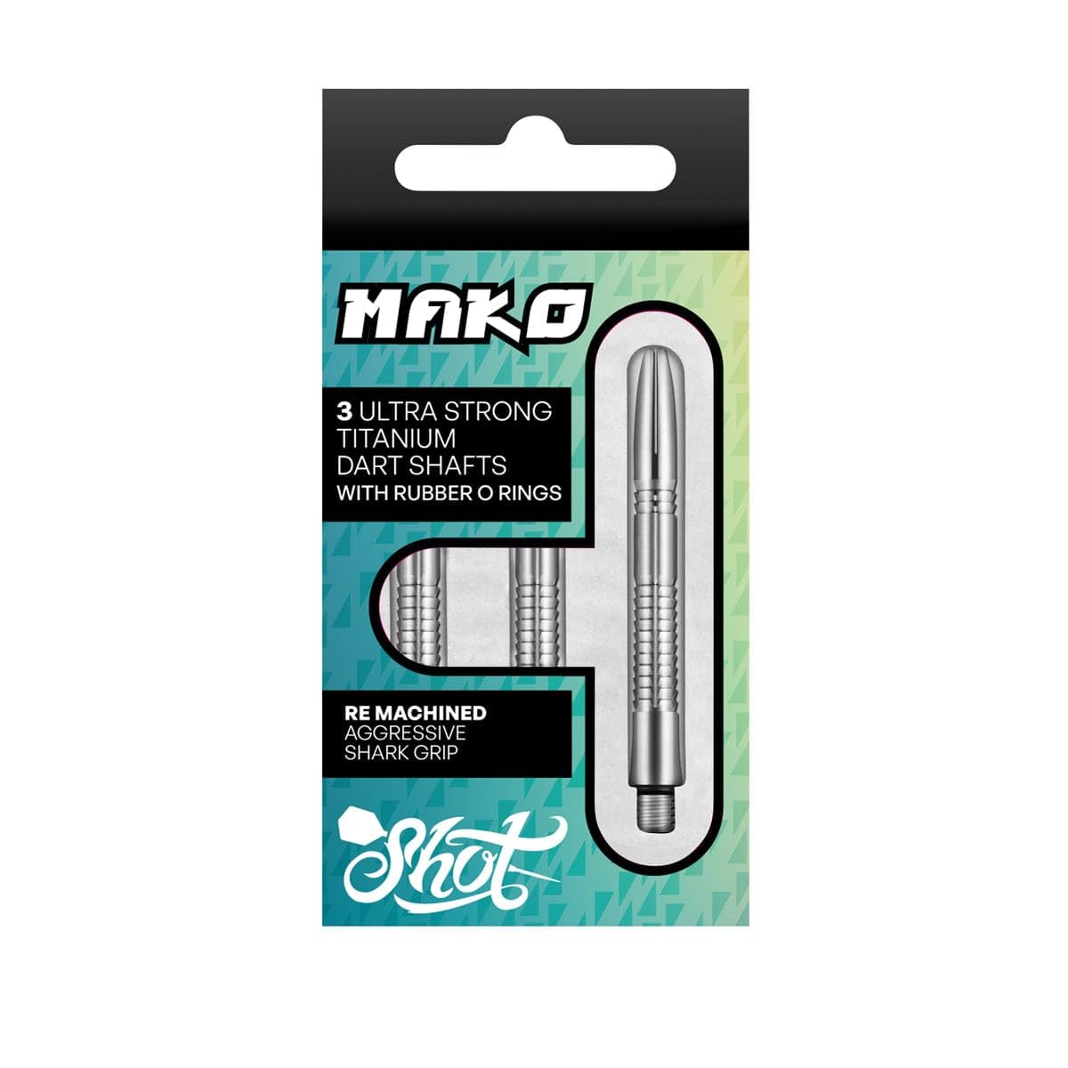 Shot! - Mako Titanium Dart Shafts | Ultra Strong Shark Grip | Precision Machined | Grade 5 Titanium | Includes O Rings | Cross Holes for Tightening, Red, Short, Plastic