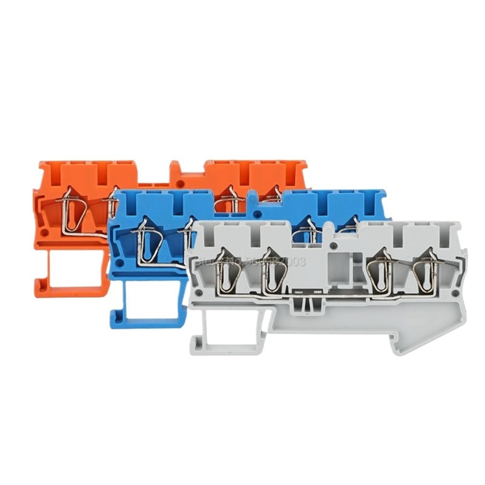 Morsettiera per guida DIN ST2.5-QU, 10 pezzi, 4 conduttori, connettore filo elettrico da 2,5 mm (ST2.5-QU Orange)