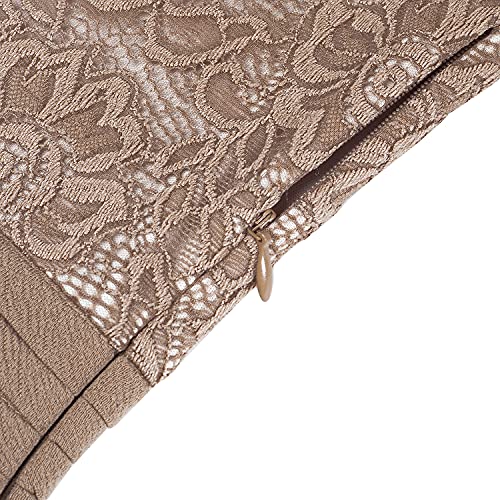 Image of HOMEYEE Women's Chic V-Neck Lace Patchwork Flare Party Dress A062