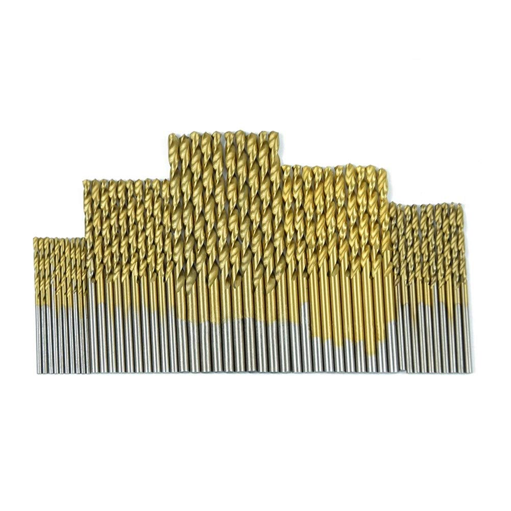 Wiertło spiralne, szybka wymiana 50 szt. Zestaw wierteł spiralnych HSS Wiertło pistoletowe pokryte tytanem Wiertło do drewna Metalowe wiertło 1,0/1,5/2,0/2,5/3,0 mm (kolor: 50 szt. Wiertło) (50 szt.