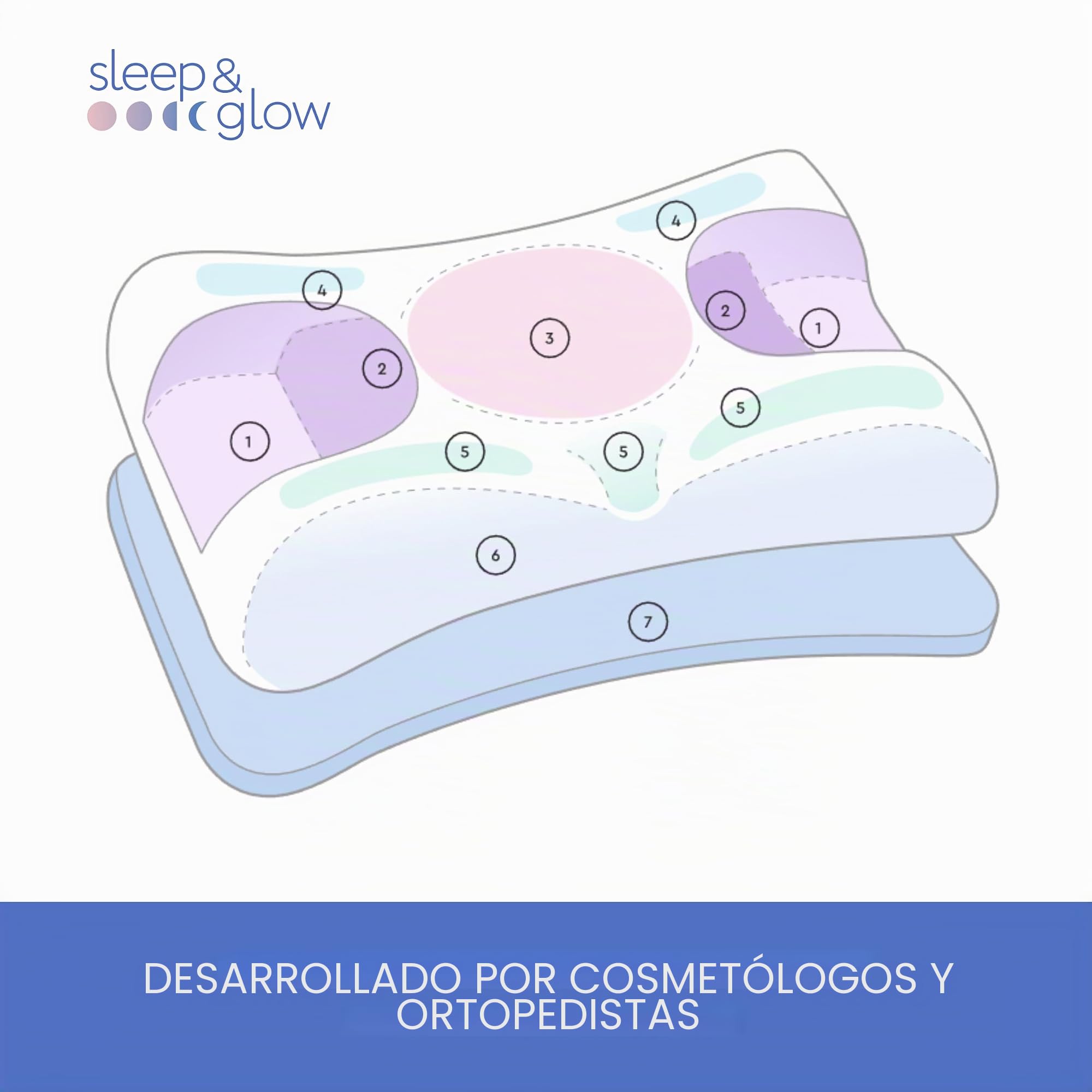 Sleep&Glow Omnia - Cojín antiarrugas de seda premium, antiarrugas, diseñado por ortopedistas, ajuste de altura para espalda y de lado, fabricado en Europa, mármol rosa