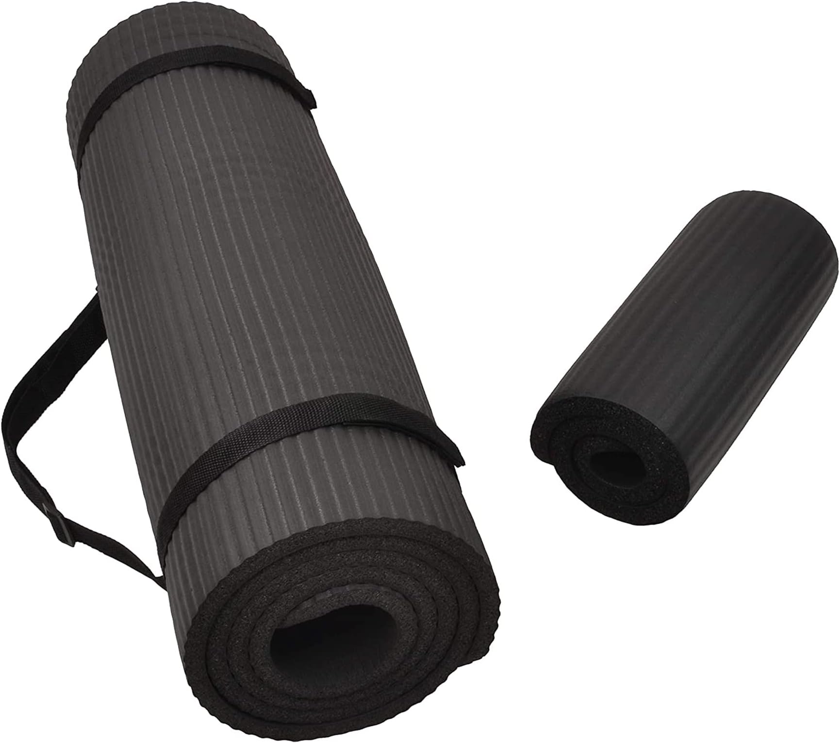 Fitvids All Purpose 1/2-Inch Extra Thick High Density Anti-Tear Exercise Yoga Mat and Knee Pad with Carrying Strap, Multiple Colors