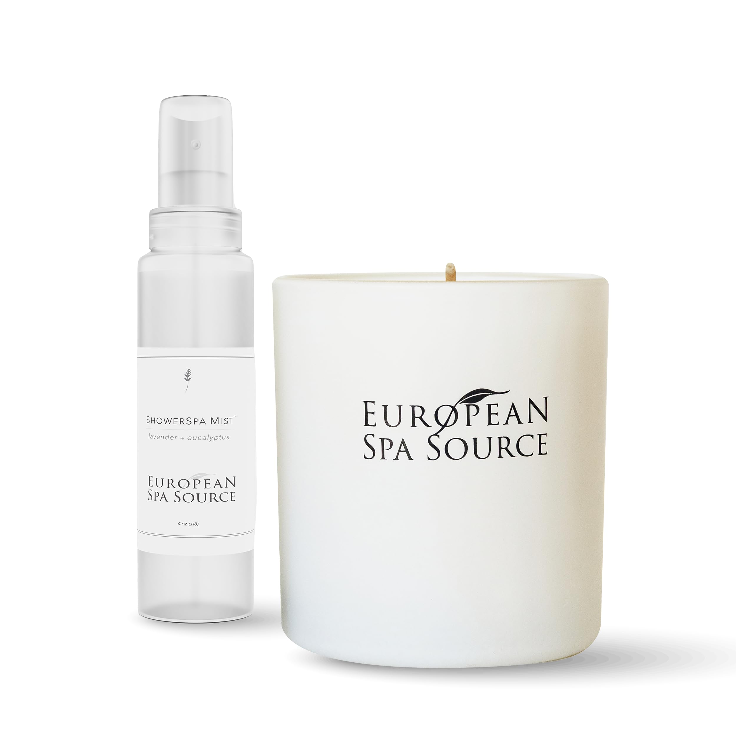 European Spa SourceLavender Bliss Bundle: Lavender + Eucalyptus ShowerSpa Mist & French Lavender Candle, 4 Fl Oz