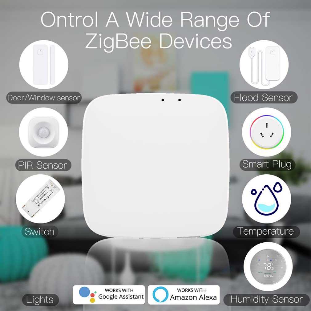 XRC TECH Tuya ZigBee Smart Gateway Hub sans fil Smart Life Application de contrôle vocal fonctionne avec Alexa Google Home Assistant Smart Home Bridge.