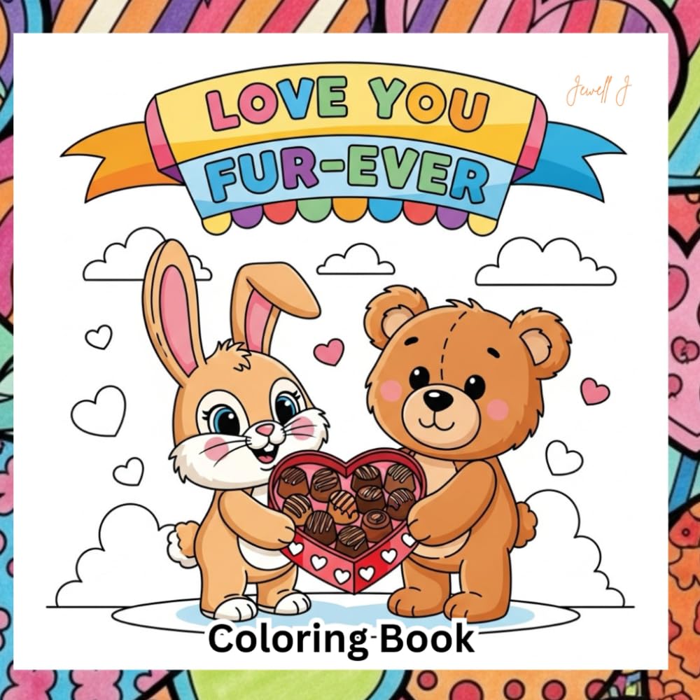 Love You Fur-Ever: A Cute Animal Valentine Coloring Book