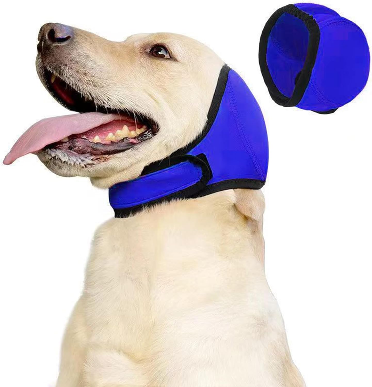 Waterproof Dog Swim Hat Bath Cap,Pet Calming Head Cover Ear Wraps for Anxiety Relief_S(Rose Red)